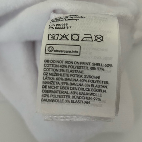 Divided H&M Pepsi White blue Red Long Sleeve Cropped Front Zip Sweatshirt Small - Picture 7 of 7